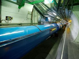 The Large Hadron Collider (LHC) tunnel is pictured at The European Organization for Nuclear Research (CERN) in Saint-Genis-Pouilly, France, March 2, 2017. REUTERS/Denis Balibouse/File Photo